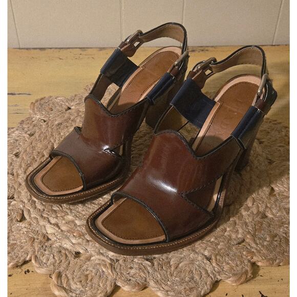 Prada Patent Leather Slingback Sandals Size EU 36 1/2 - US Size 6 - Picture 2 of 13